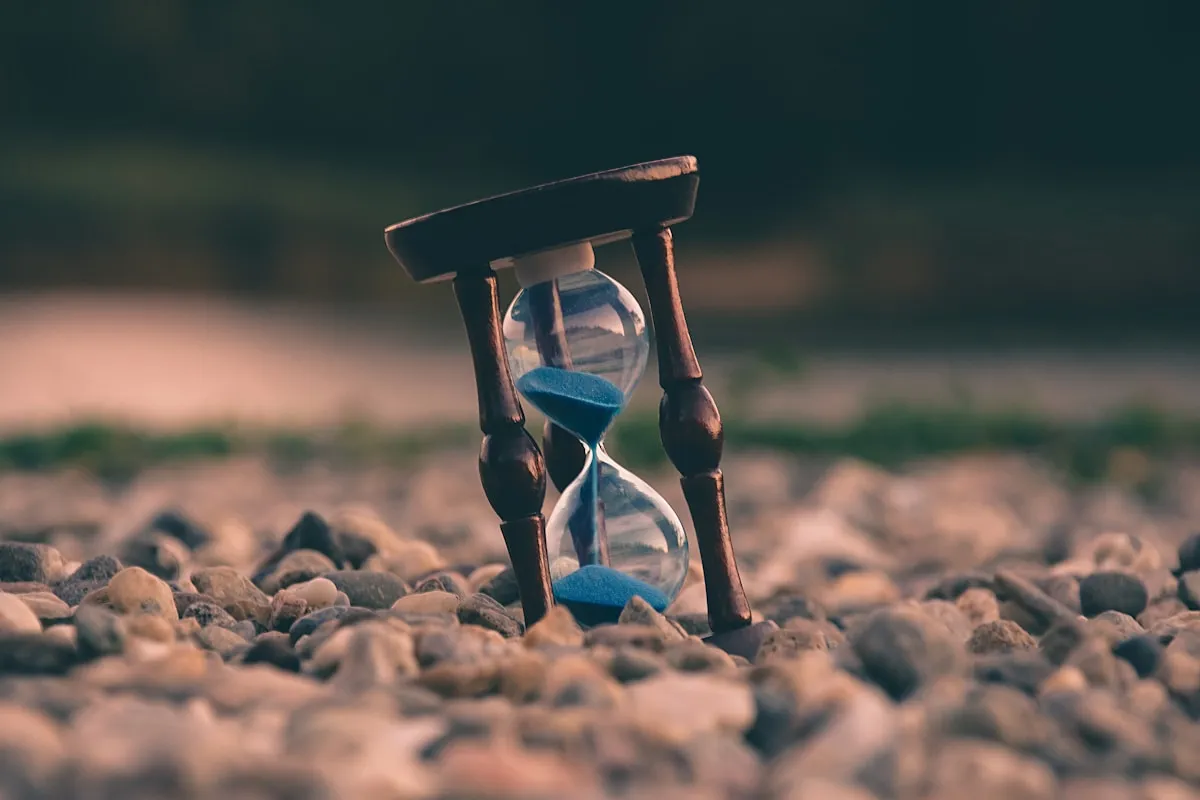 Hourglass representing probate delays and waiting time