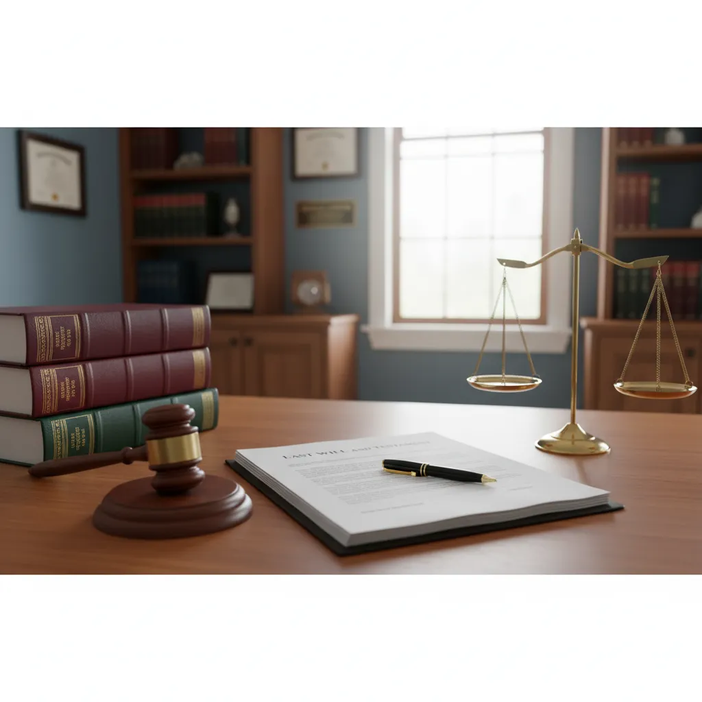 Attorney reviewing estate documents with client