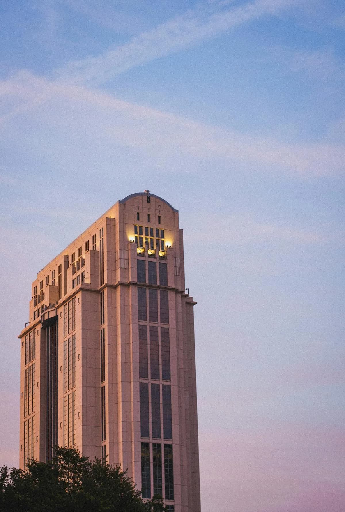 Orange County Courthouse in Orlando, Florida at sunset